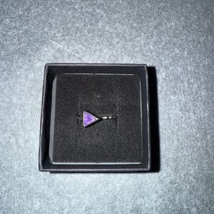 BP Silver and Purple Stone Ring Sz 8